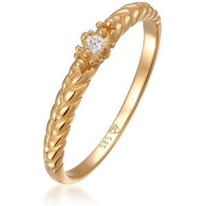 Elli PREMIUM Dames Ring Dames verlovingsring Basis met diamant (0,006 ct) in 585 geel goud