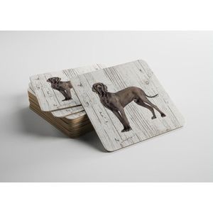 Hond Deense Dog | Houten Onderzetters 6 Stuks