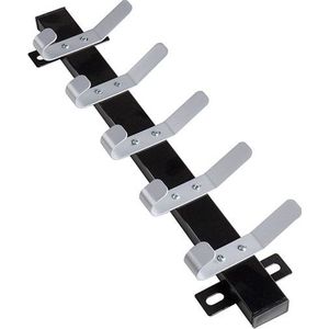 Wandkapstok Basic 50 cm breed 5 jashaken Zwart