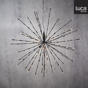 Luca Lighting Vuurwerk Kerstverlichting met 160 Klassiek Witte LED Lampjes - Ø70 cm - Zwart