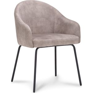 Icon Living - Armstoel Bente - Velours Adore Clay - Poot Zwart