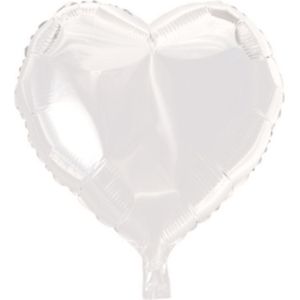 Folie ballon hart wit 46 x 49 cm - .