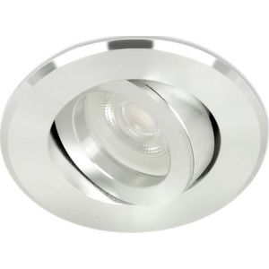 LED Midi inbouwspot Ville -Rond RVS Look -Koel Wit -Dimbaar -3.6W -Integral LED