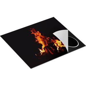 Chefcare Inductie Beschermer Open Haard in het Donker - 59x51 cm - Afdekplaat Inductie - Kookplaat Beschermer - Inductie Mat