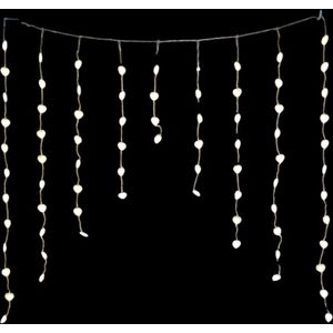 Luca Lighting Verlichting gordijn harten wit 76LED ,IP44, 8Functie, Timer - L120xB120cm