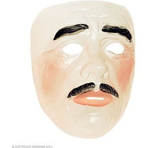 Widmann - Bejaard Kostuum - Masker Oude Man Met Snor - Huidskleur - Carnavalskleding - Verkleedkleding