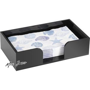 Mrs. Jones Collection Servethouder - Rechthoekig - Zwart - Acryl - Eettafel - Opberghouder .