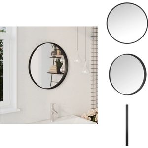 vidaXL Wandspiegel - Modern - Glas - Staal - 50 cm - Zwart frame - Spiegel