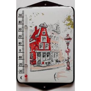 Amsterdam Emaille Thermometer 12 x 19 cm - Voor binnen en buiten