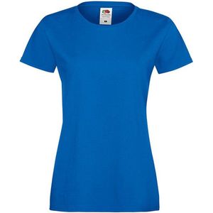 Fruit Of The Loom Lady-Fit Dames Sofspun® T-shirt - Koningsblauw - Large