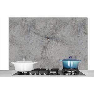 Spatscherm keuken 120x80 cm - Kookplaat achterwand Beton - Grijs - Patronen - Muurbeschermer - Spatwand fornuis - Hoogwaardig aluminium