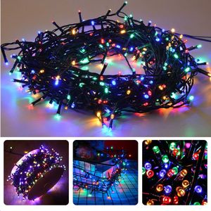 Cheqo® Kerstverlichting - Kerstboomverlichting - Kerstlampjes - Sfeerverlichting - LED Verlichting - Voor Binnen en Buiten - Tuinverlichting - Feestverlichting - Lichtsnoer - Multicolor - 80 LED's - 6M - Timer