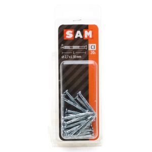 Sam ribnagels met Platte kop 2,7x L30 mm 20 stuks