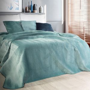 Oneiro’s luxe SOFIA Beddensprei Mintgroen - 170x210 cm – bedsprei 2 persoons - mintgroen – beddengoed – slaapkamer – spreien – dekens – wonen – slapen