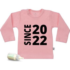 Baby t Shirt Since 2022 - Roze - Lange mouw - Maat 86/92