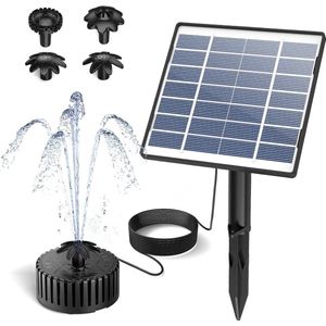 Fontein op zonne-energie voor buiten - 15 W glazen fontein op zonne-energie - Doe-het-zelf fonteinstijlen - Waterpomp op zonne-energie met 3 m kabel Solar Fontein