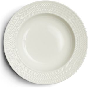 Riviera Maison diep bord, saladebord - RM Bellecôte Salad Plate - Wit - Porselein - 1 stuk