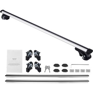 Universele Dakdragers, 132 cm Aluminium, 90 kg Draagvermogen, Verstelbaar, met Sloten, voor SUV's, Sedans, Bestelwagens