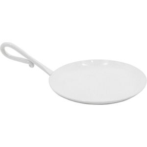 Schaaltje metaal met handvat wit