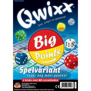 Qwixx Big Points - dobbelspel - Uitbreiding - 2 scorebloks met 80 scorebladen