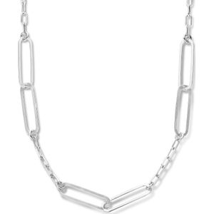 zilver gerhodineerd collier paperclip plat 4,5 mm 41 + 5 cm 1336515