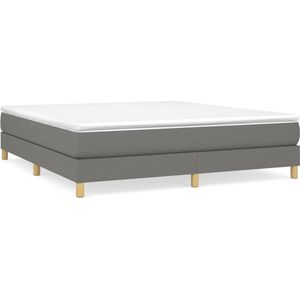 vidaXL - Boxspring - met - matras - stof - donkergrijs - 160x200 - cm