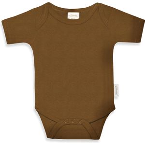 Funnies romper uni line Brown clay | romper 62-68 | baby | 100% zuivere katoen | rompertjes baby| rompers | romper korte mouw