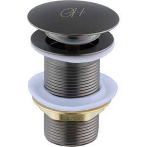 Ostiumhome® - Wastafel Afvoerplug - Pop-up Click Waste - Universeel - Gun Metal - Flusso