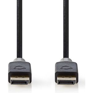 Nedis DisplayPort-Kabel - DisplayPort Male - DisplayPort Male - 4K@60Hz - Verguld - 2.00 m - Rond - PVC - Antraciet / Grijs - Doos