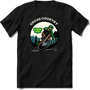 Cross Country | TSK Studio Mountainbike kleding Sport T-Shirt | Groen | Heren / Dames | Perfect MTB Verjaardag Cadeau Shirt Maat M