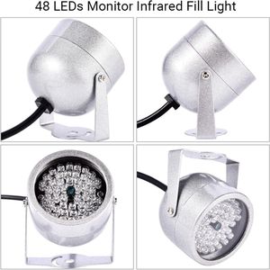 Waterdicht Infrarood Nachtzichtlicht voor Beveiligings-CCTV-camera - 48 LED IR-verlichting Met dit Aluminiumlegering Intelligent Lights verbeter je de nachtbeveiliging van je CCTV-camera Ideaal voor extra beveiliging in donkere omgevingen