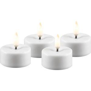 KLEINE THEELICHTEN *NEW*. Luxe LED kaars - Wit LED Tealight Candle D3,5 x 4 cm (4 pcs.) - net een echte kaars! Deluxe Homeart