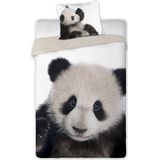 Dekbedovertrek Panda - eenpersoonsmaat met groot kussensloop - 100% katoen