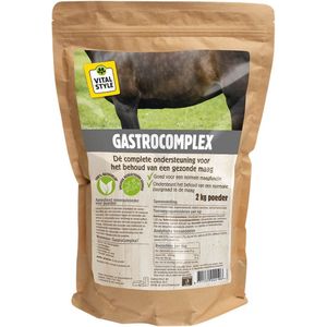 VITALstyle Gastrocomplex - Paarden Supplement - Complete Ondersteuning Voor Het Behoud Van Een Gezonde Maag - Met o.a. Spirulina & Kamille - 2 kg