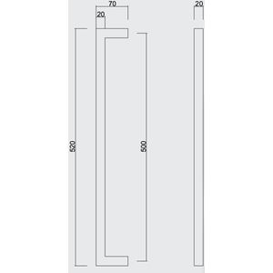 HDD Pro deurgreep CUBICA 20/500mm houten deur mat zwart