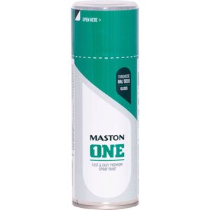 Maston ONE - spuitverf - hoogglans - turkooisblauw (RAL 5018) - 400 ml - spuitbus verf