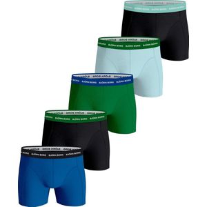 Björn Borg Cotton Stretch Boxershort - Maat XXL - Blauw/Zwart/Groen - 5 stuks - Heren onderbroeken - Boxer