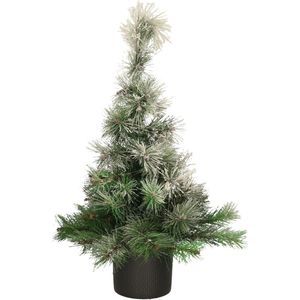 Everlands Kerstboom - kleine kunst kerstboom - H75 cm - pot donkergrijs