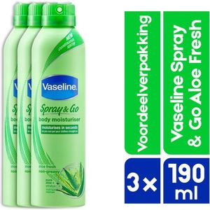 Vaseline Spray & Go Aloe Fresh - 3 x 190 ml - Bodylotion - voordeelverpakking