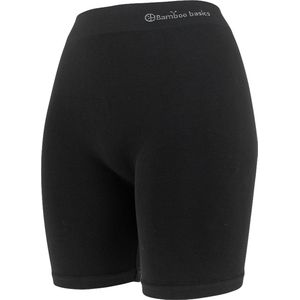 Comfortabel & Zijdezacht Bamboo Basics Suze - Bamboe Biker Short Dames - Naadloos - Fietsbroek - Zwart - XXL