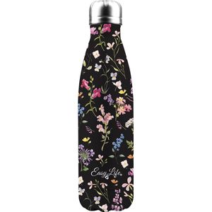 Easylife-Lekvrije thermosbeker van RVS-Onbreekbaar-500ml-Weide Bloemen-Drinkfles-Thermosfles 500ml