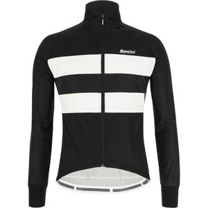 Santini Fietsjack Winter Heren Zwart Wit - Colore Bengal Winter Jacket Black - XL