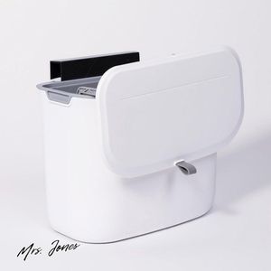 Mrs. Jones Hangende Prullenbak Deksel Vuilnisbak Compostbak Afvalbak Keuken Kantoor Dokterspraktijk Kliniek Stacaravan Badkamer Commode Wandmontage Kastdeur Boren 7L .