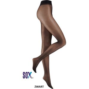 SOX Panty 15 DEN Zwart L/XL Ultrafijne Voile/ Lycra met kruisje in de broek