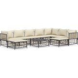 vidaXL - 10-delige - Loungeset - met - kussens - poly - rattan - antracietkleurig