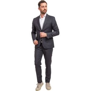 Suitable - Kostuum Toulon Wol Check Grijs Bruin - Heren - Maat 48 - Slim-fit