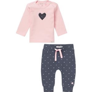 Noppies Set(2delig) Shirt roze Broek blauw met hartjes - 74