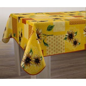Tafelkleed anti-vlek Tournesol jaune ovaal 240 x 150 cm - Bonne et Plus tafellaken - Woonkamer decoratie
