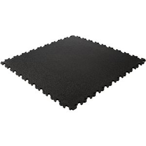 Rubbermagazijn | PVC kliktegel hamerslag - 7mm | 50x50cm | zwart | winkel | showroom | garage | prijs per stuk