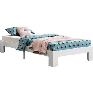 In And OutdoorMatch Houten Bed Arianna - Grenen - Met Bedbodem - 120x200 cm - Wit - Snelle Montage